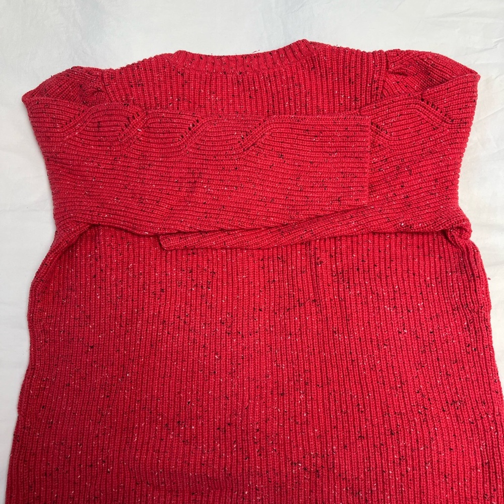Red Button-Up Sweater - Picture 4 of 4
